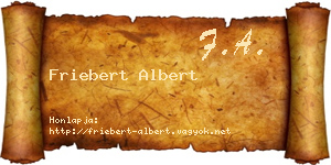 Friebert Albert névjegykártya