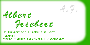 albert friebert business card